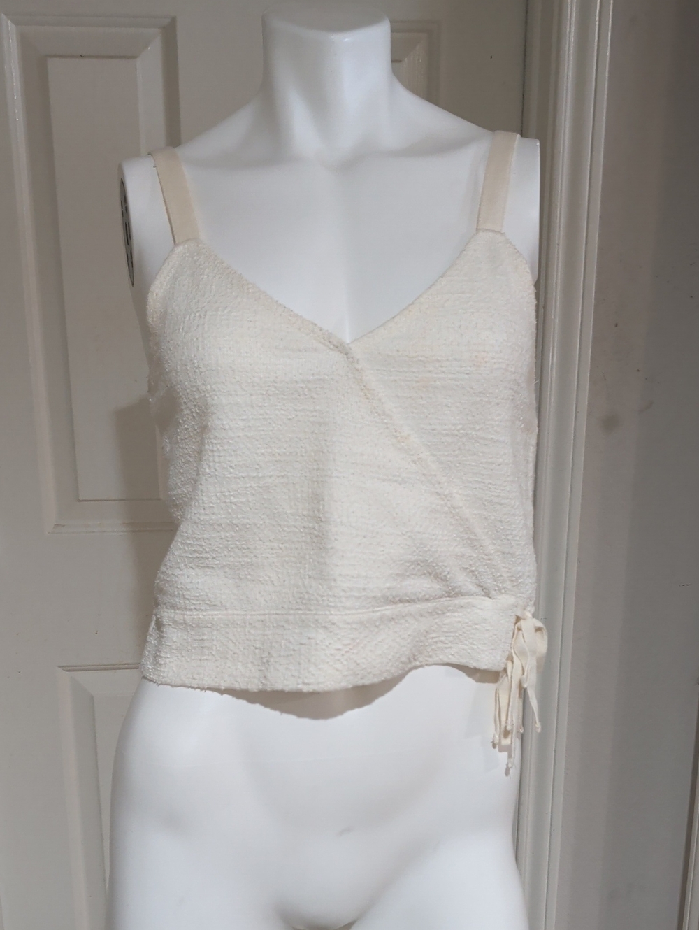 Madewell Cream Wrap-Style Textured Camisole Women's Small